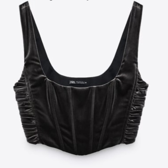Zara Tops - Zara Velvet Bustier Top